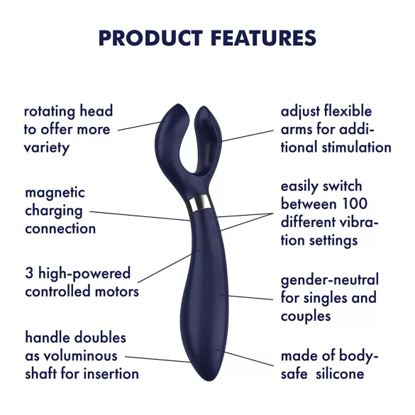 Satisfyer Endless Fun - parvibrator - uppladdningsbar vattentät - blå