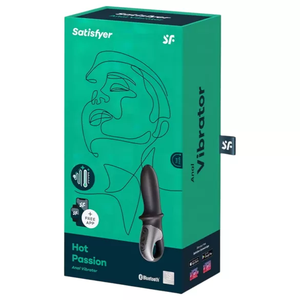 Satisfyer Hot Passion - App-styrd värmande analvibrator (svart)