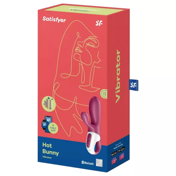 Satisfyer Hot Bunny - appstyrd värmande klitorisvibrator med öron (röd)