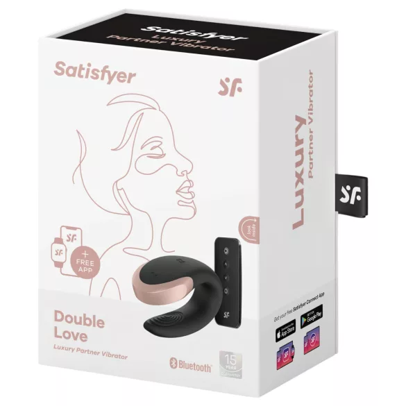 Satisfyer Double Love - Parvibrator med app- och fjärrkontroll (svart)