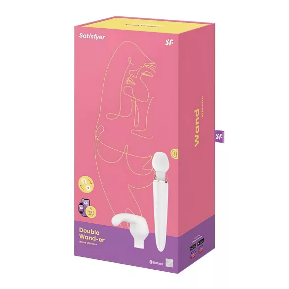 Satisfyer Double Wand-er - massagevibrator med appstyrning - vit