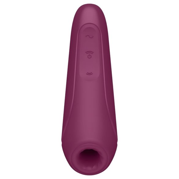 Satisfyer Curvy 1+ - lufttryck vibrator för klitoris - röd - appstyrd