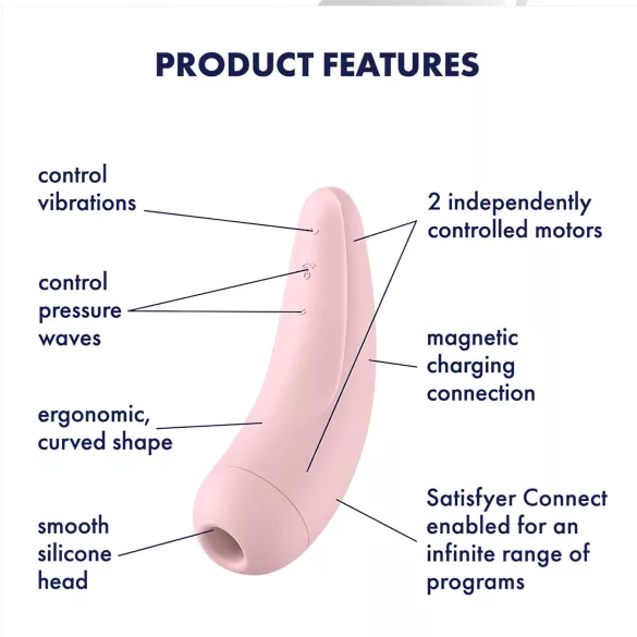 Satisfyer Curvy 2+ - klitorisstimulator med lufttryck - rosa