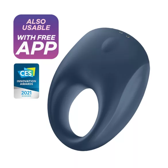 Satisfyer Strong One - penisring med vibration - blå - silikon