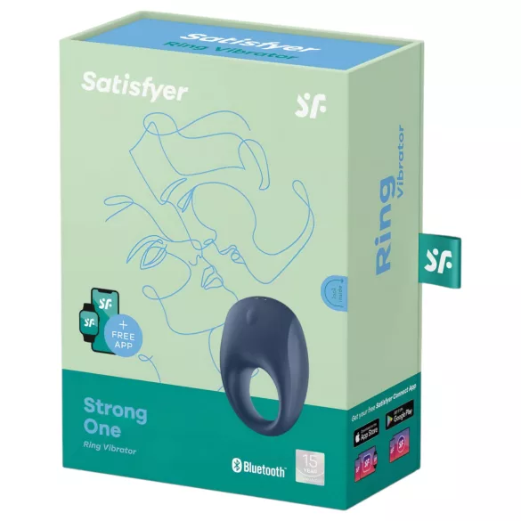 Satisfyer Strong One - penisring med vibration - blå - silikon