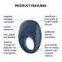 Satisfyer Strong One - App‑styrd vibrerande penisring för män (blå)