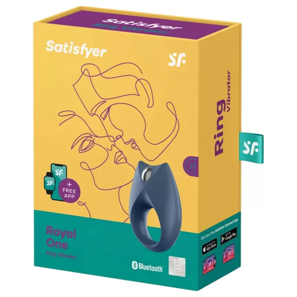 Satisfyer Royal One - App-styrd vibrerande peniskringla för män (blå)