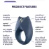 Satisfyer Royal One - App-styrd vibrerande peniskringla för män (blå)