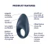 Satisfyer Mighty One - penisring med vibration - bluetooth - silikon blå