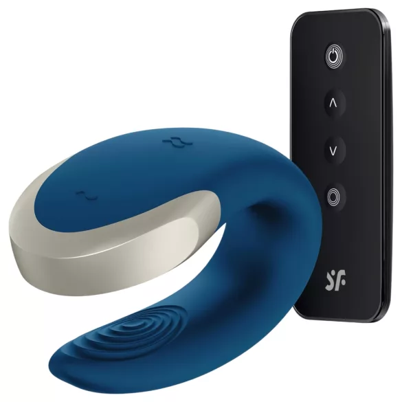 Satisfyer Double Love - App-styrd parvibrator (blå)