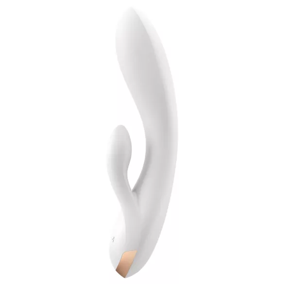 Satisfyer Double Flex - App-styrd vibrator med klitorisklämmor (vit)