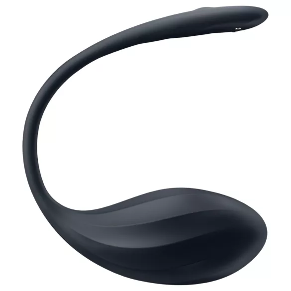 Satisfyer Ribbed Petal - bärbart vibrerande ägg med fjärrkontroll (svart)