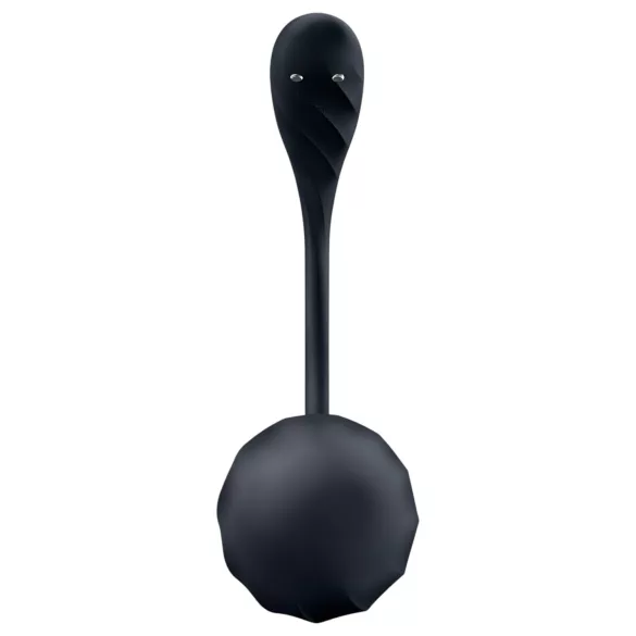 Satisfyer Ribbed Petal - bärbart vibrerande ägg med fjärrkontroll (svart)
