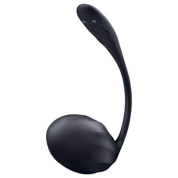 Satisfyer Ribbed Petal - bärbart vibrerande ägg med fjärrkontroll (svart)