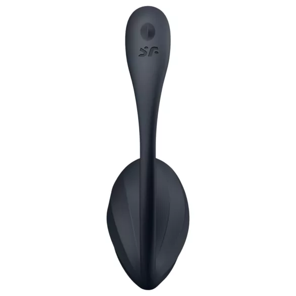 Satisfyer Ribbed Petal - bärbart vibrerande ägg med fjärrkontroll (svart)