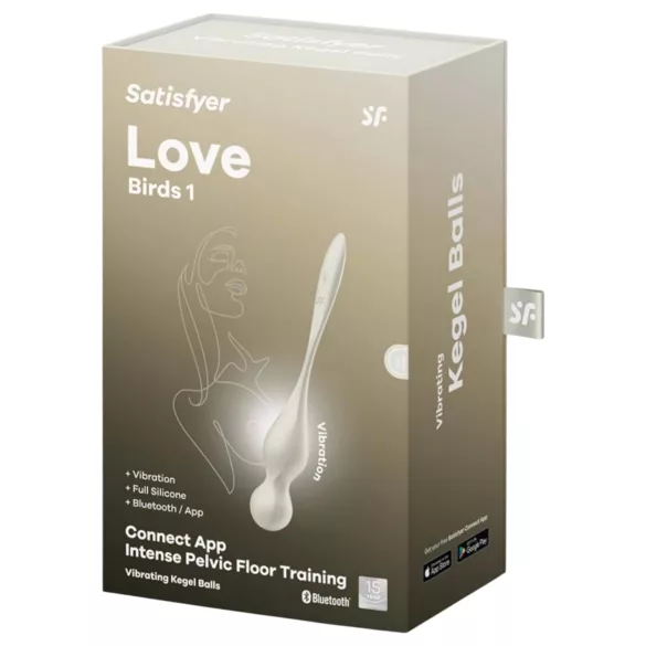 Satisfyer Love Birds 1 - App-styrda vibrerande geishakulor (vit)