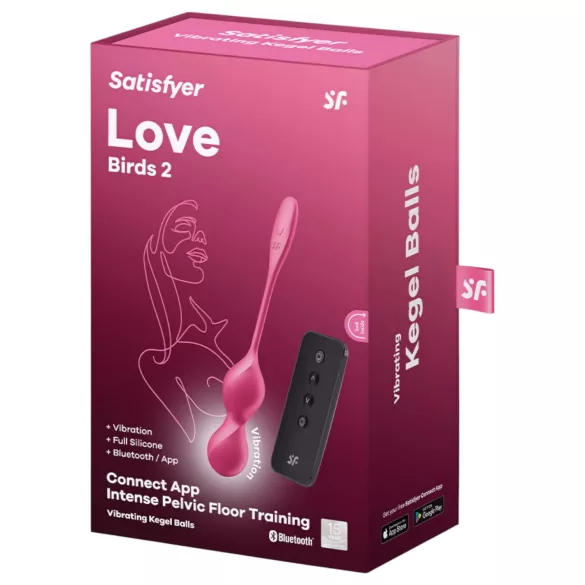 Satisfyer Love Birds 2 - App-styrd vibrerande geishakulor (rosa)