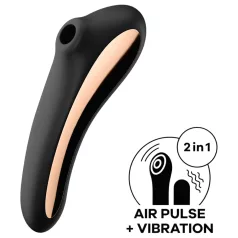   Satisfyer Dual Kiss - vibrator för vagina och klitoris - uppladdningsbar - svart