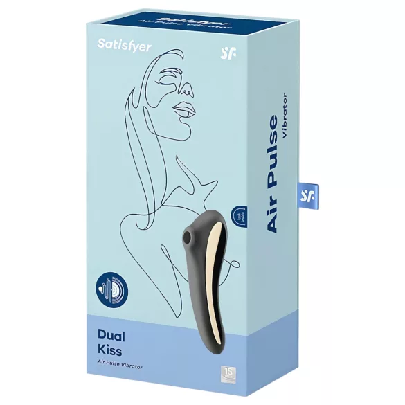 Satisfyer Dual Kiss - vibrator för vagina och klitoris - uppladdningsbar - svart