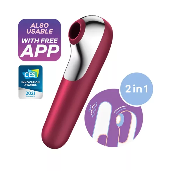 Satisfyer Dual Love - klitoris- och vaginalvibrator - smart funktion - röd