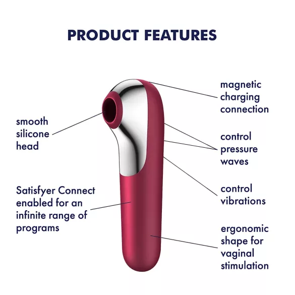 Satisfyer Dual Love - klitoris- och vaginalvibrator - smart funktion - röd