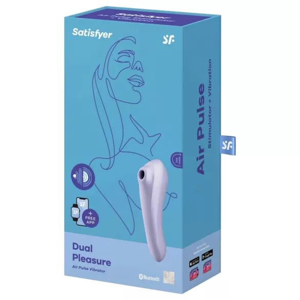Satisfyer Dual Pleasure - lufttrycksvibrator och vibrator - lila
