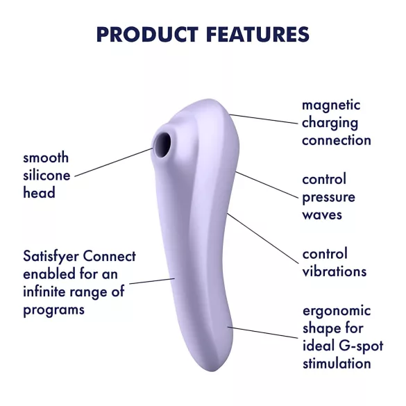 Satisfyer Dual Pleasure - lufttrycksvibrator och vibrator - lila