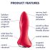 Satisfyer Rotator Plug 1 - pärlförsedd analvibrator (röd)