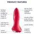 Satisfyer Rotator Plug 1 - pärlformad analvibrator (röd)