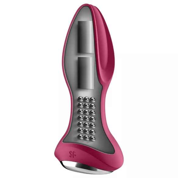 Satisfyer Rotator Plug 2 - uppladdningsbar, kulstrukturerad analvibrator (röd)
