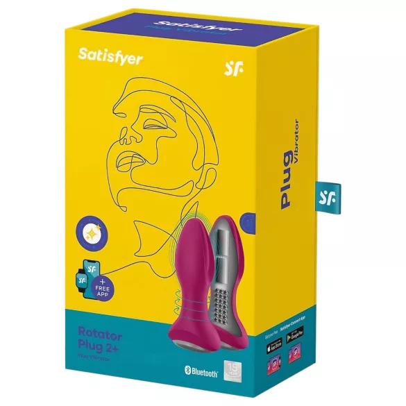 Satisfyer Rotator Plug 2 - uppladdningsbar, kulstrukturerad analvibrator (röd)