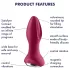 Satisfyer Rotator Plug 2 - uppladdningsbar, kulstrukturerad analvibrator (röd)