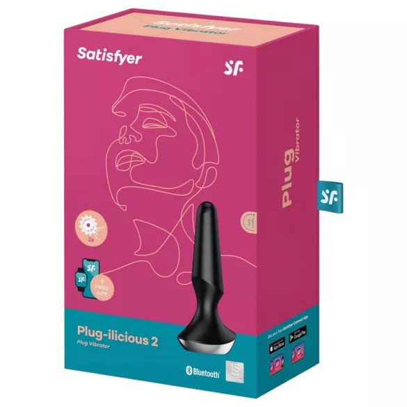 Satisfyer Plug-ilicious 2 - appstyrd analvibrator (svart)