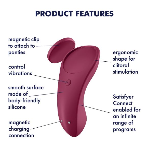 Satisfyer - vibrator för trosor - fjärrstyrd vattentät - röd