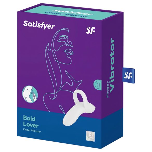 Satisfyer Bold Lover - uppladdningsbar fingervibrator - vattentät - vit