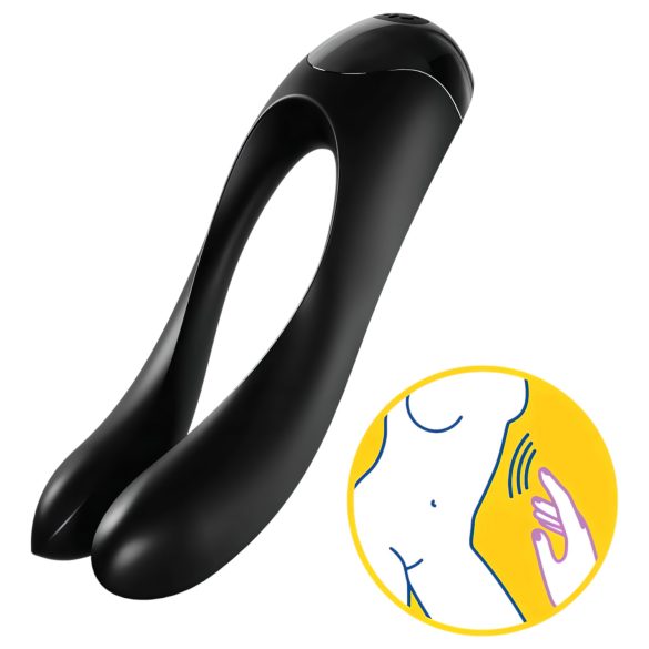 Satisfyer Candy Cane - laddningsbar, vattentät dubbelvibrator (svart)