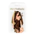 Penthouse - babydoll set - spets och rosmönster - svart - L/XL