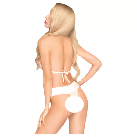 Penthouse - body med halterneck - vit - M/L