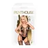 Penthouse Love Bud - spets set med öppen nät bh och trosa - svart - XL