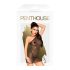 Penthouse Bombshell - Glittrande, transparent klänning och trosa (svart) - M/L
