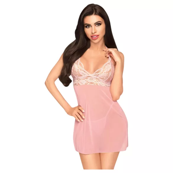 Penthouse - nattlinne och stringtrosa - rosa - L/XL