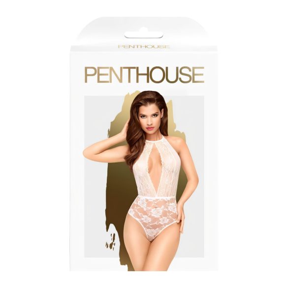 Penthouse Toxic Powder - body med halterneck - vit - L/XL