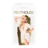 Penthouse - spets morgonrock med stringtrosa - vit