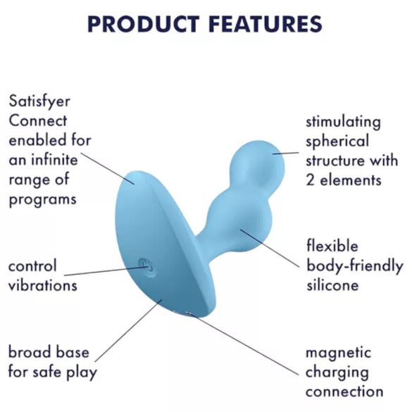 Satisfyer Deep Diver - App-styrd analvibrator (blå)