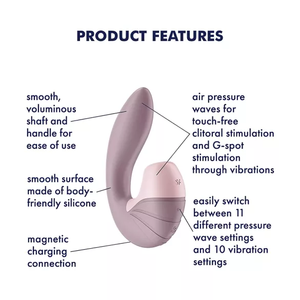 Satisfyer Supernova - lufttrycksvibrator och vibrator - uppladdningsbar - rosa