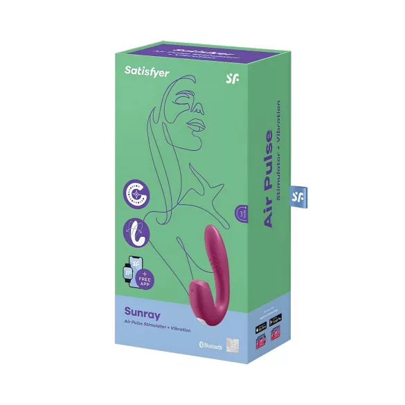 Satisfyer Sunray - lufttrycksvibrator med vibrator - uppladdningsbar - röd