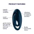 Satisfyer Glorious Duo - vibratorring för par - silikon blå