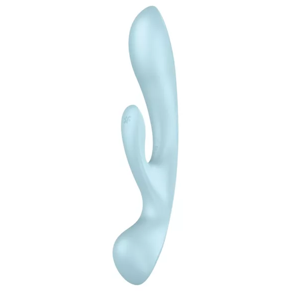 Satisfyer Triple Oh - rabbitvibrator med klitorisstimulans - uppladdningsbar blå