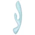 Satisfyer Triple Oh - rabbitvibrator med klitorisstimulans - uppladdningsbar blå