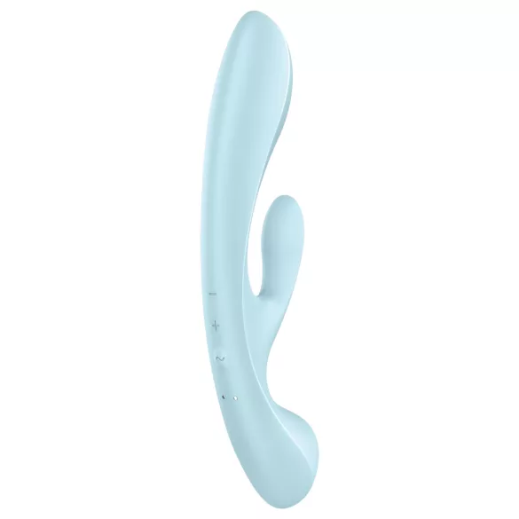 Satisfyer Triple Oh - rabbitvibrator med klitorisstimulans - uppladdningsbar blå